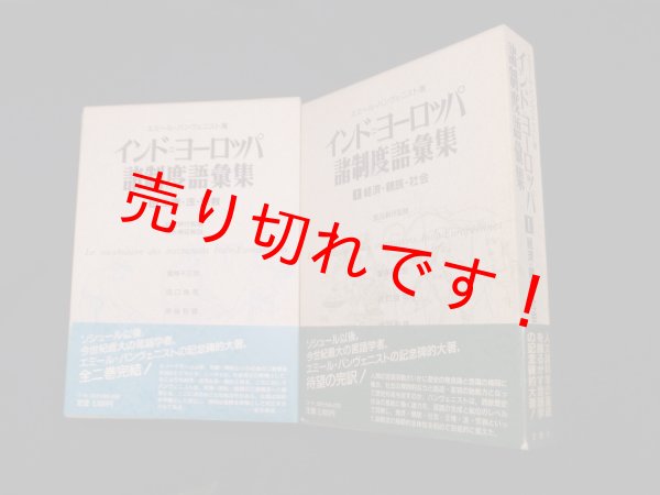 画像1: インド＝ヨーロッパ諸制度語彙集　全2冊揃　エミール・バンヴェニスト/前田耕作 監修 (1)